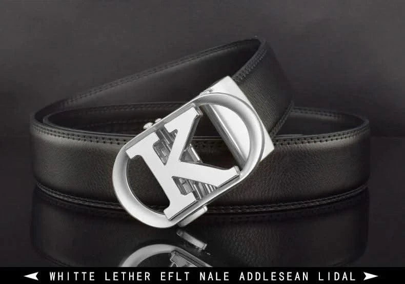 Men Fashion K Letter High quality Genuine Leather  Designer Belts | Male Waist Strap