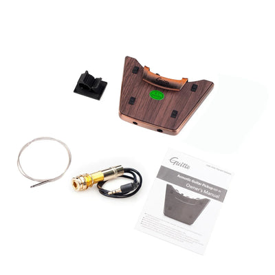 Acoustic Guitar Sound Hole Pickup Dual Pickup Modes Piezo + Mic Supports Volume Tone Phase for 36-42 Inch Classic Folk Guitars