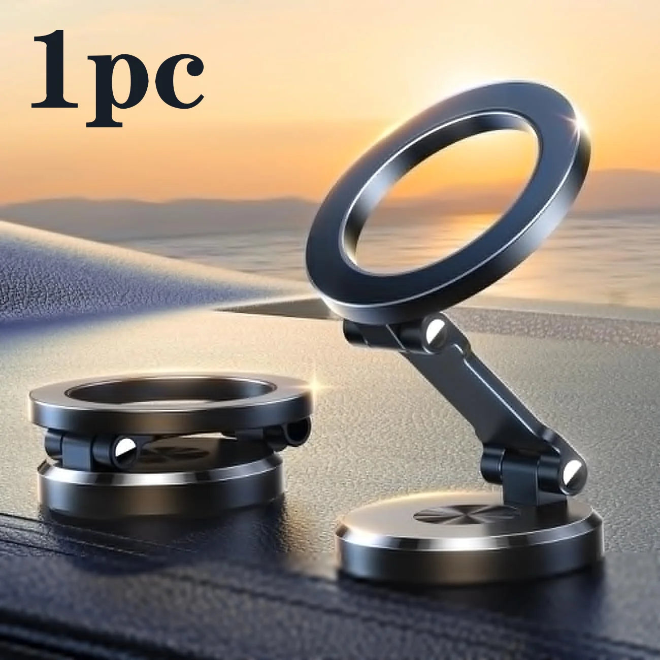 Fits MagSafe Car Mount, [All-Metal] Magnetic Phone Holder for Car with Strong Magnets, 360° Adjustable iPhone Car Mount