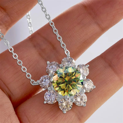 Total 9 carat  Moissanite Solitaire Drop Necklaces Silver Pendant Original Real 925 Silver Chain Jewelry for Women