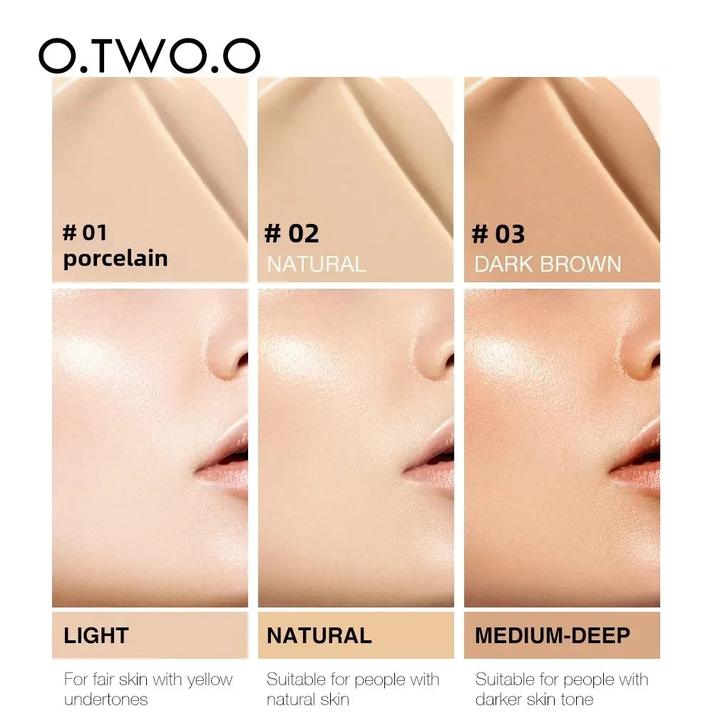 O.TWO.O Lightweight Liquid Foundation Moist Oil Free BB Cream Smooth Long Lasting Waterproof Cosmetics