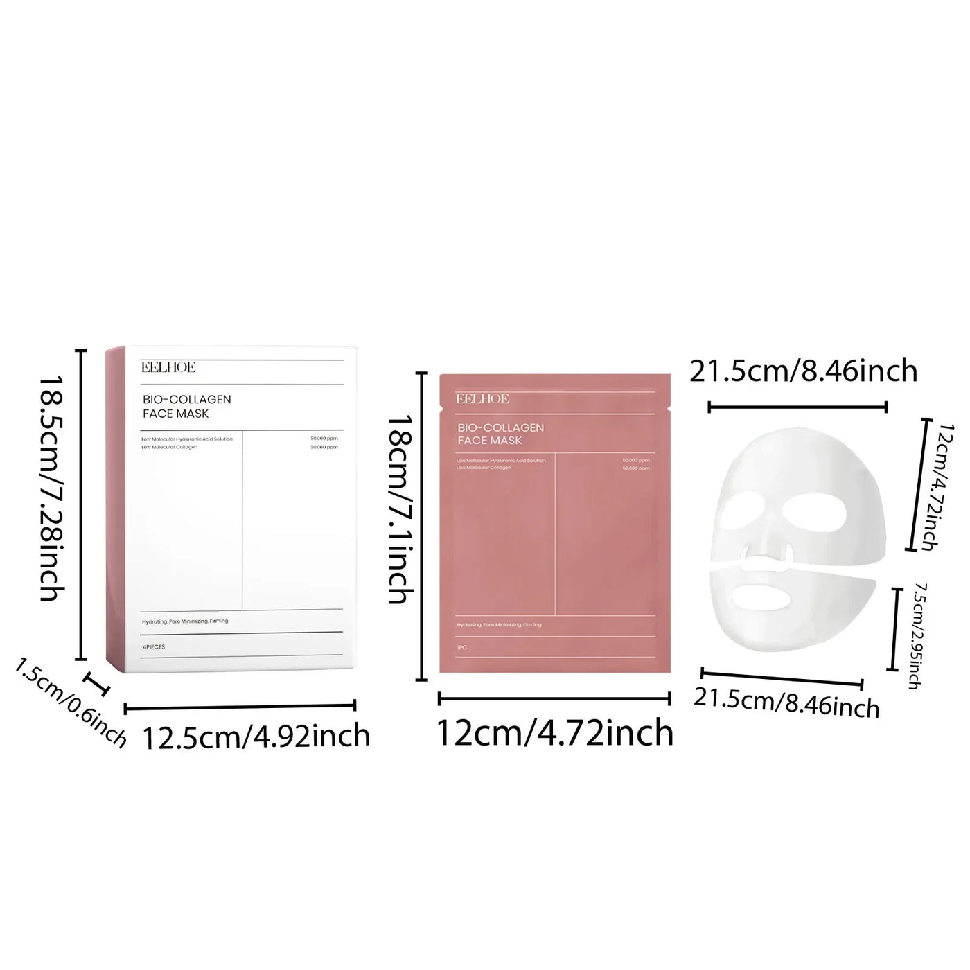 1/5 PCs Bio Collagen Face Mask Shrink Pores Deep Hydrating Overnight Mask Moisturizing Refreshing Brightening Face Skin Care