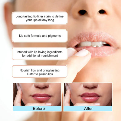 EELHOE Peel Lip Liner Outline Lip Shape Matte Lip Color Non-faint Red Brown Waterproof Long Lasting Contour Liner Lip Brush