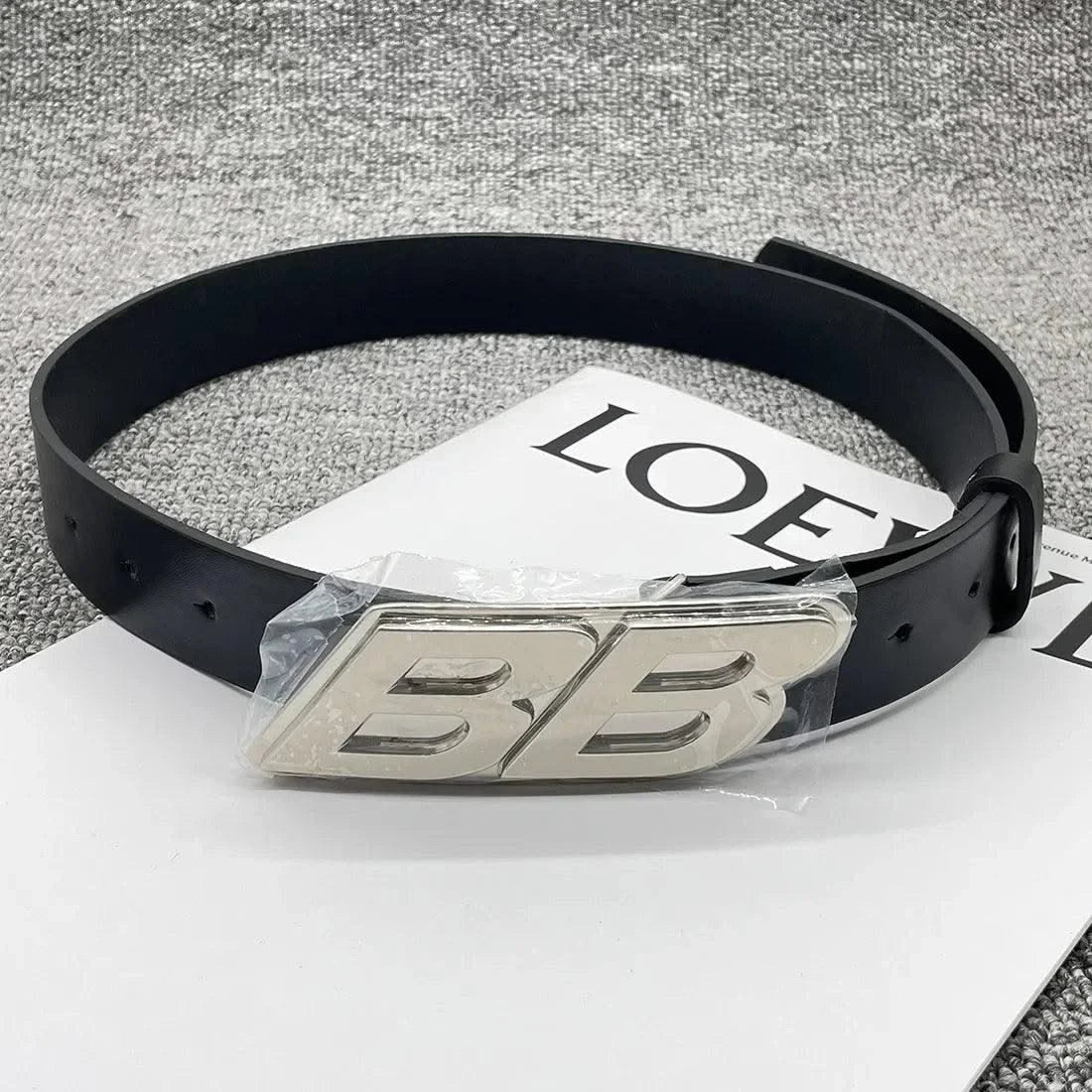 Men's Belt Wide Letter Casual Temperament Belt |Retro European and American Fashion Belt