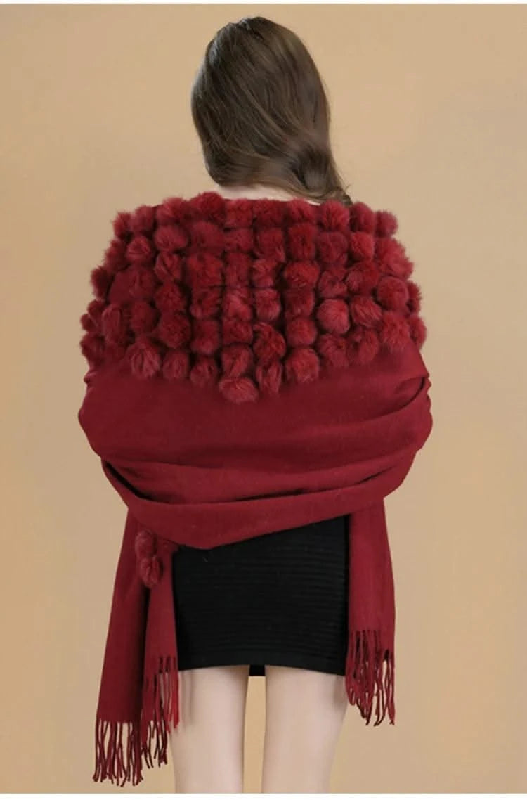 Winter Thick  Genuine Rabbit Fur Scarf for Women