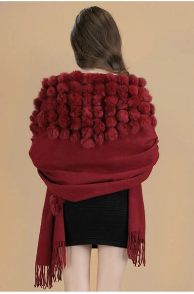Winter Thick  Genuine Rabbit Fur Scarf for Women