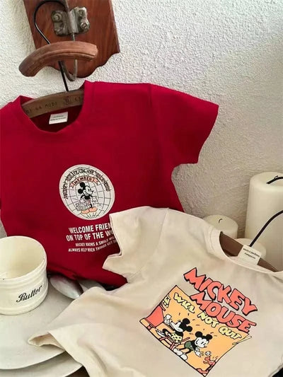 Children's Summer Clothing Cartoon Fashion Printed Children's Short Sleeved T-shirt Clothes Children's Birthday Clothes Gifts