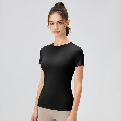 2024 Women Sports Shirt Tight Yoga top Quick Dry Gym Top Outdoor Short Sleeve Running Sportswear Women T-shirts - Elanique