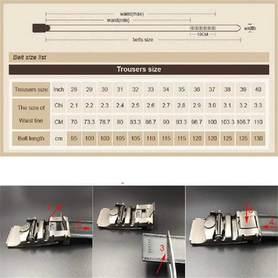 Men Black Strap Waistband Genuine Leather Automatic Buckle Belts |  Belts for Business