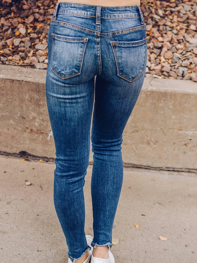 2024 Spring New Fashion Ripped Jeans for Women High Stretch Slim Denim Pencil Pants Casual Skinny Jeans S-XL