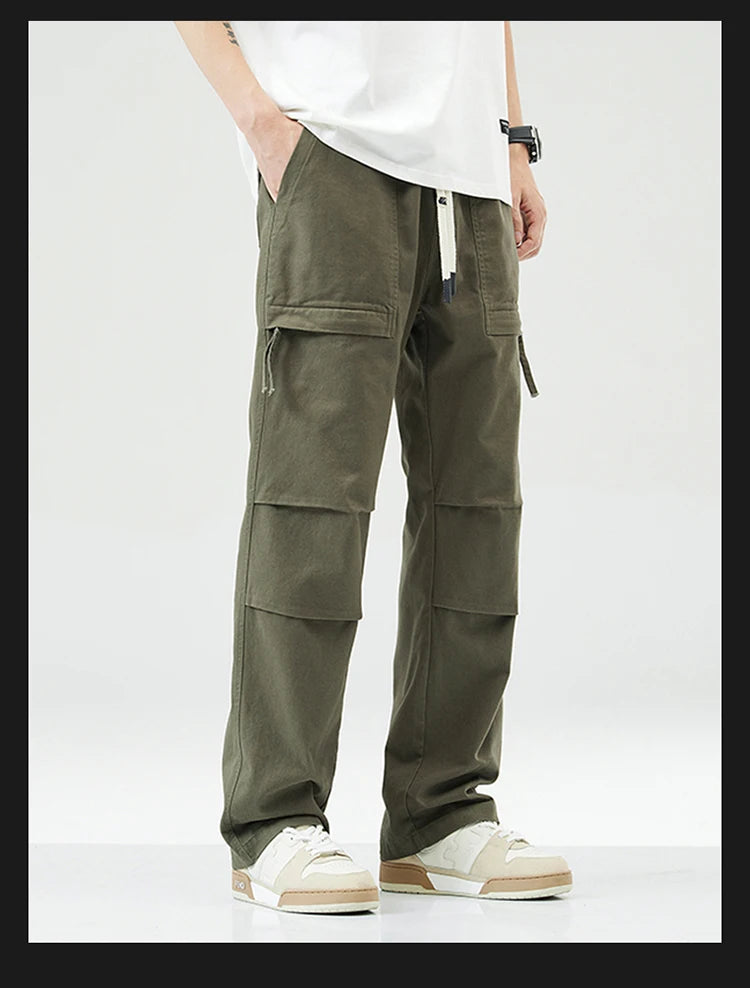 Trousers Male Y2k American Casual Multi-bag Loose Straight Trousers Sport Men's Clothing Male Jeans Pants New in Pants Man Set