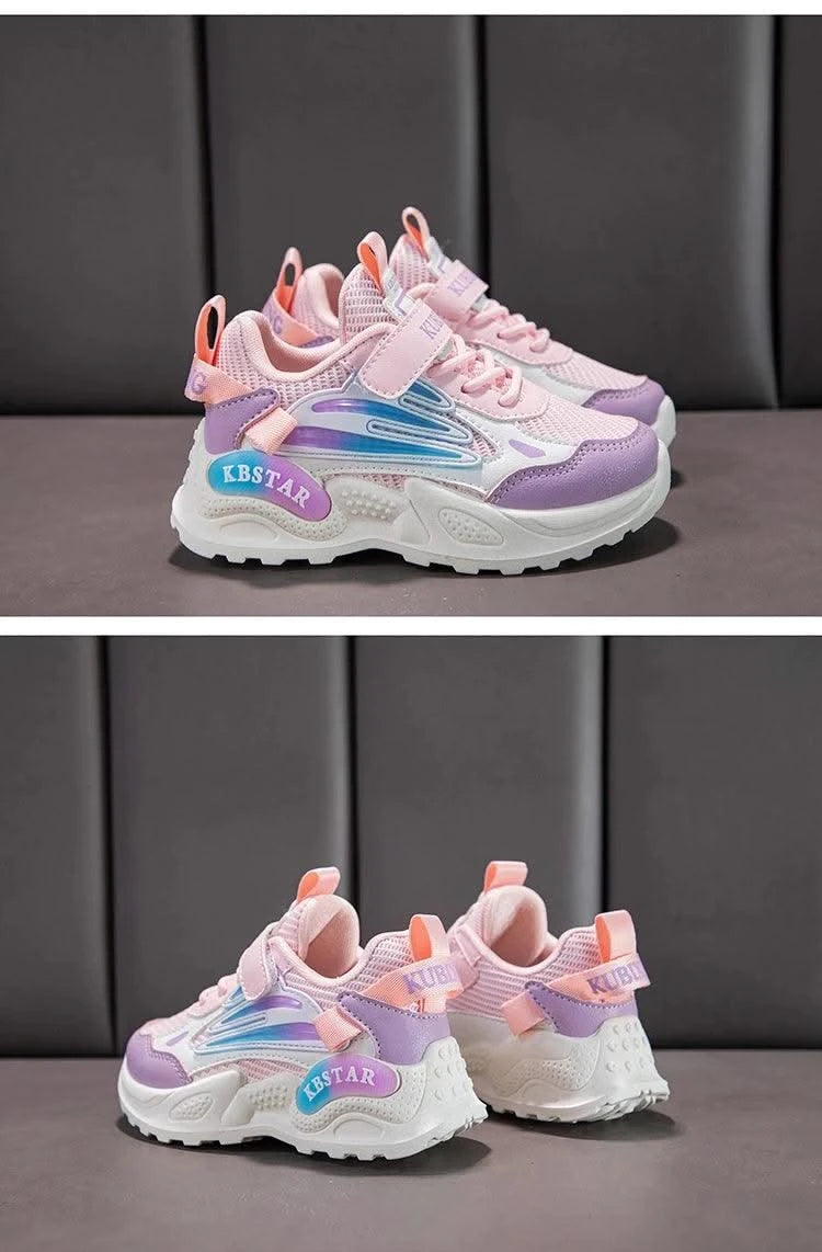 Children's Sports Shoes for Boys Girls Running Sneakers Air Mesh Fashion Classic Boys Casual Shoes Breathable White Blue Pink