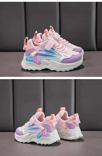 Children's Sports Shoes for Boys Girls Running Sneakers Air Mesh Fashion Classic Boys Casual Shoes Breathable White Blue Pink