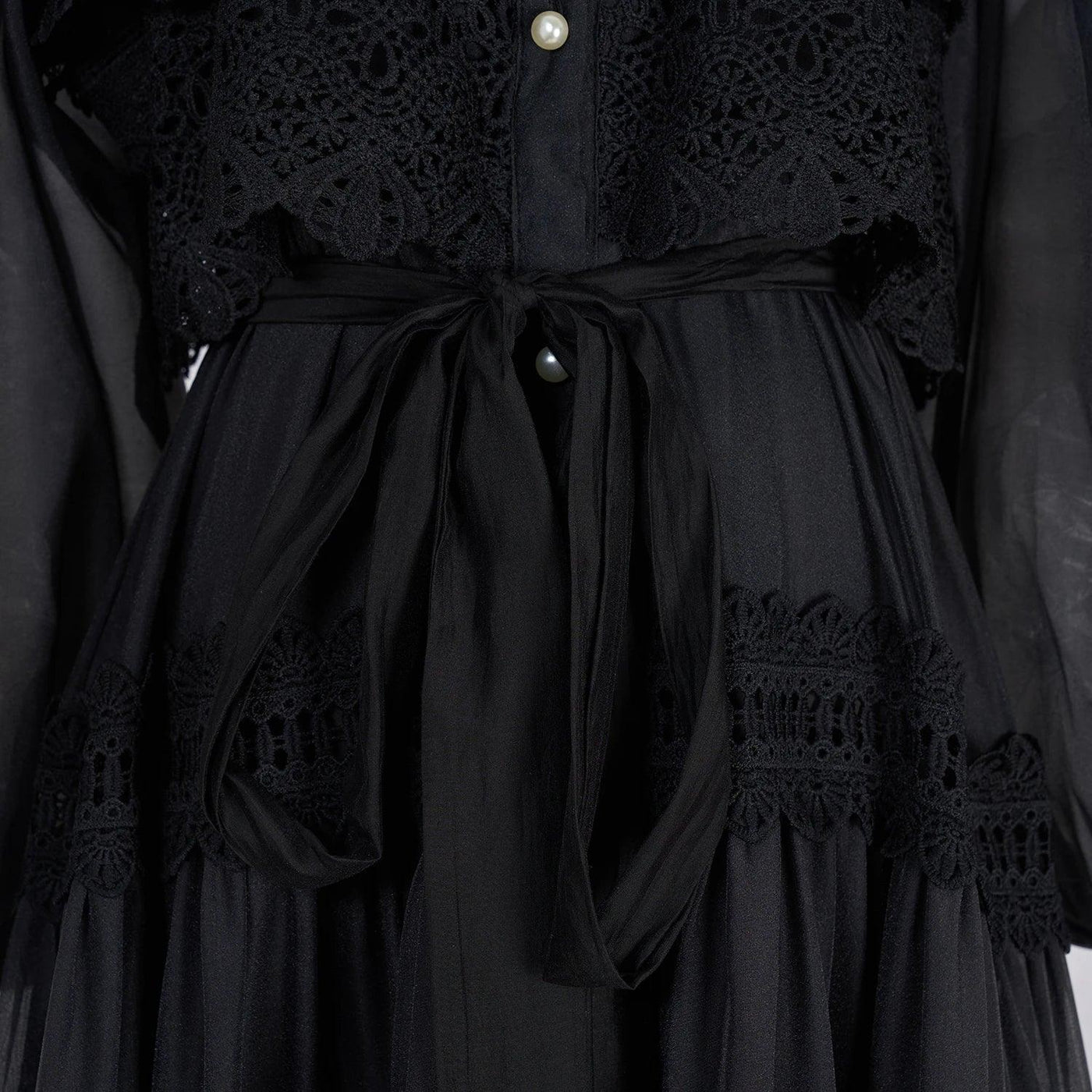 Luxury Long Dresses Women 2025 Spring Summer Embroidery Ruffle Lace Pearl Hollow Out Party Midi Dress Shirt Full Sleeve Vestidos