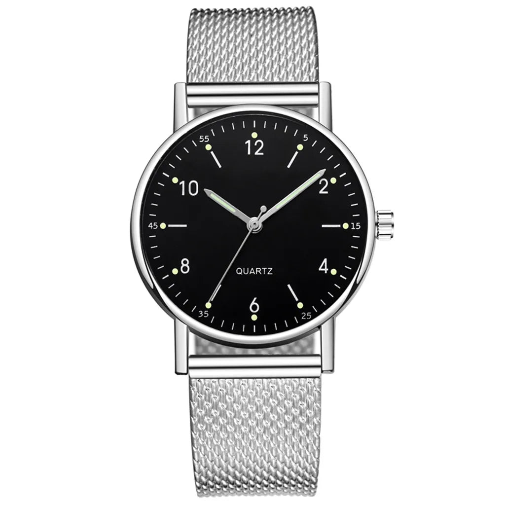Women'S High-End Quartz Watch Casual Non-Waterproof Stainless Steel Luminous Dial Leather Steel Ladies Watch Luxury Fashion