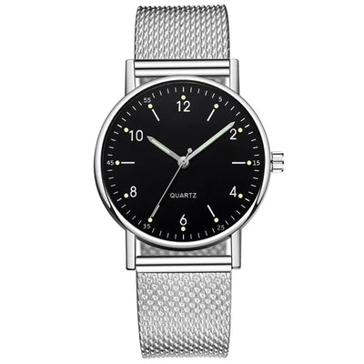 Women'S High-End Quartz Watch Casual Non-Waterproof Stainless Steel Luminous Dial Leather Steel Ladies Watch Luxury Fashion