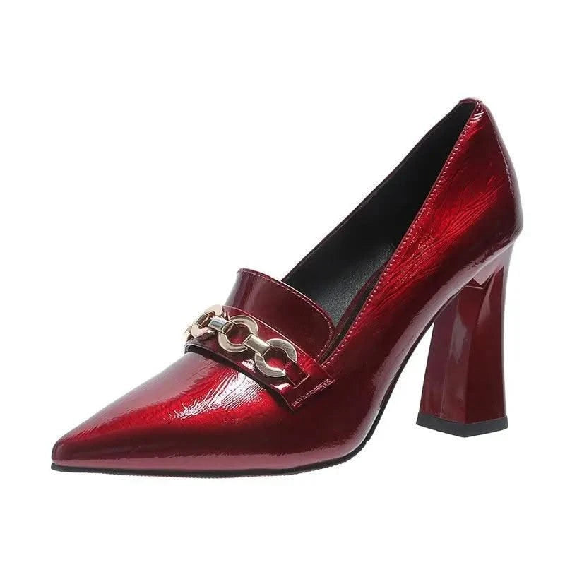 Waterproof Shallow Patent Leather Platform High Heels Shoes | Large Size | High Quality Women's Fashion Shoes 2025 New