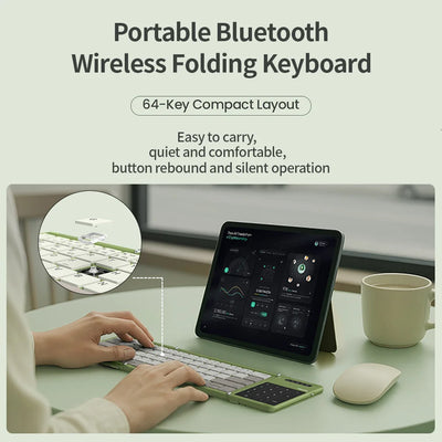 NILLKIN Mini Foldable Wireless Bluetooth Keyboard Rechargeable Folding Portable Keyboards With Touchpad for Windows iOS Android