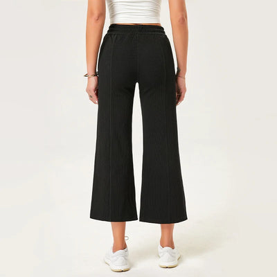 Women's Wide Leg Yoga Ninth Pants High Waisted Joggers Casual Sweatpants Pockets Sports Clothes Pilates Tracksuit Baggy Pants