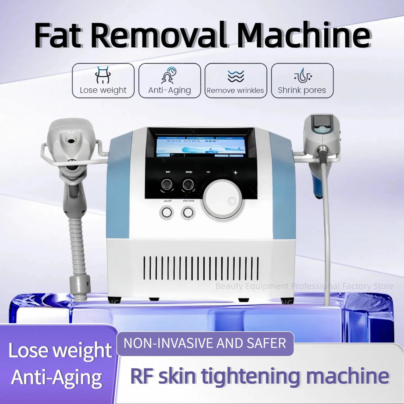 360 Fat Slimming Machine 2 in 1 Monopolar Radiofrequency Facial Rejuvenation and Firming Super Wrinkle Removal Face Lift