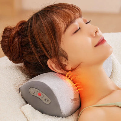 Multi Functional Smart Cervical Stretching Hot Compress Pillow for Neck Protection Kneading & Massage Pillow for Neck & Waist