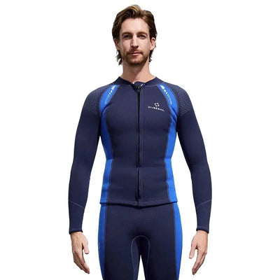 2025 New Men Women Wetsuit Top 3mm Neoprene Wetsuit Jacket Long Sleeve Front Zipper Swimsuit Surfing Diving Tops for Water Sport - Elanique