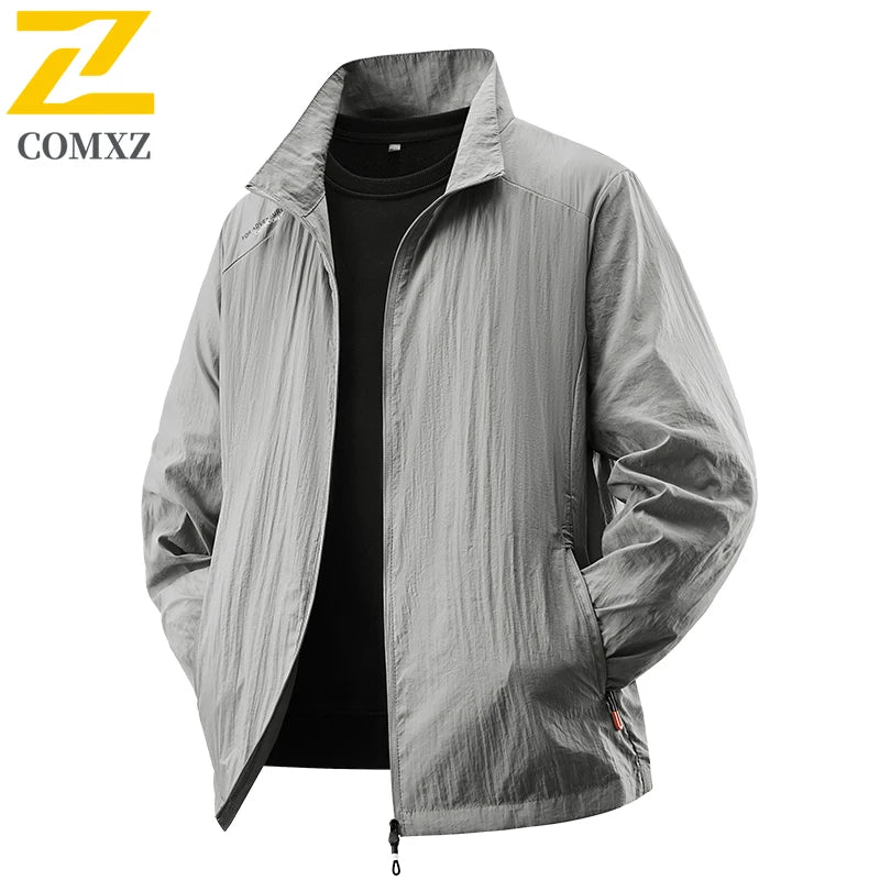 Summer Sunscreen Jacket Men's Casual Quick Dry Breathable UV Coat Outdoor Cycling Camping Fishing Lightweight Skin Windbreaker