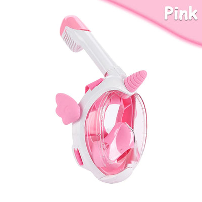 Unicorn Full Face Snorkel Mask Kids Anti-Fog Waterproof Safe Design Single Breathing Hose Comfort Fit Children Underwater Swim