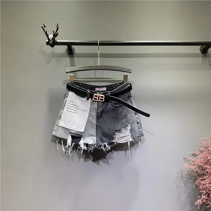 Women's Shorts Jeans Graphic Short Pants For Woman To Wear Ripped Denim Wide Sexy Summer Classic Offer Stylish Elasticty