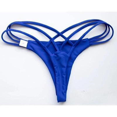 Sexy Bikini Thong Women Swimsuit Solid Hollow Out Low Waist Swimming Trunks Summer 2025 New Spice Girl Beach Vacation Bikinis