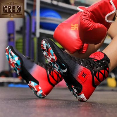 2025 New Wrestling Shoes for Men Non Slip Breathable Boxing Sneakers Wrestling Training Shoes Wear-Resisting Combat Sneakers