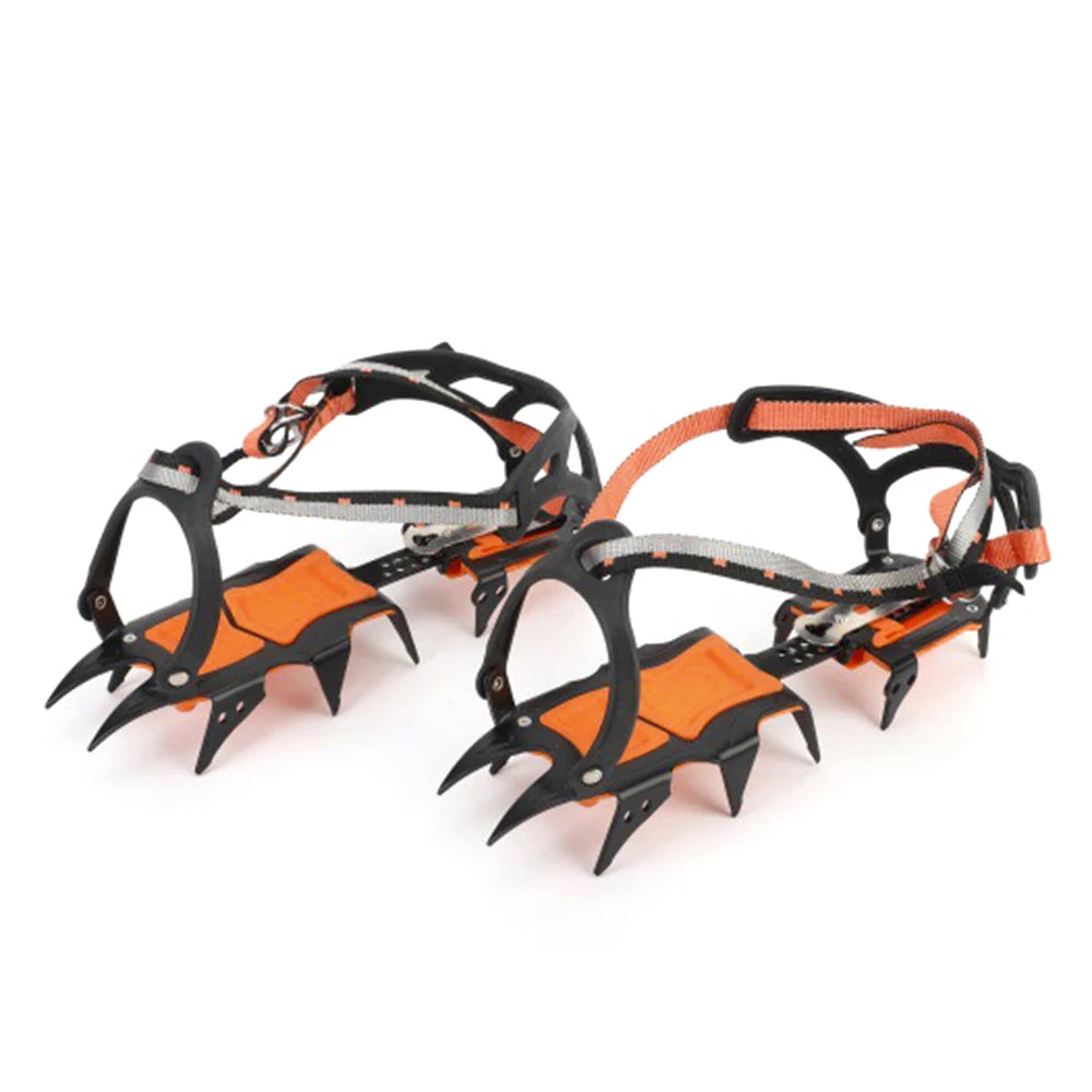 12 Tooth Ice Snow Crampons Anti-Slip Climbing Gripper Shoe Covers Spike Cleats Stainless Steel Snow Skid Crampon For Sport