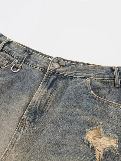 Holes Ripped Jeans Pants for Man Breathable High Street Men's Denim Pants New Trendy Hole Male Summer Brand Designer Pant 2025