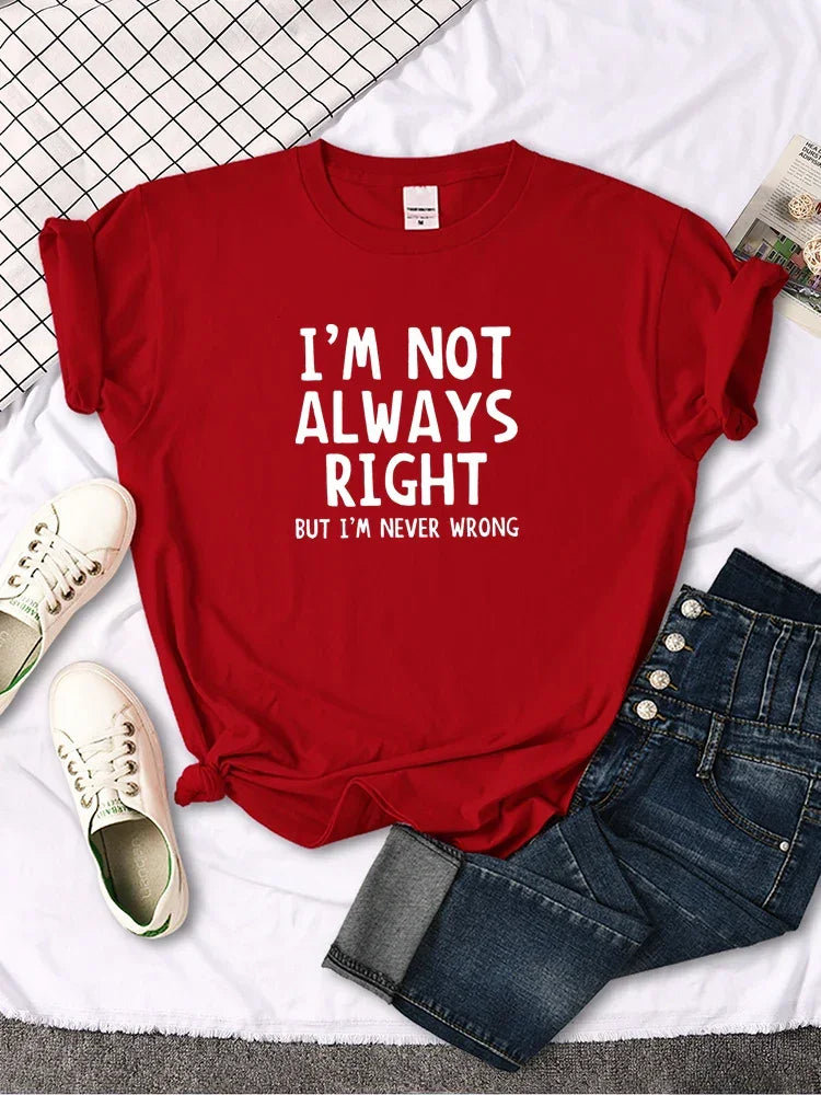 Women's T-Shirt Cool Interesting Letters Printed Tees Female Summer Oversized Tshirt Woman Round Neck Casual Tshirt Tops