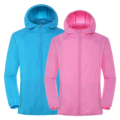 2024 Summer Hooded Jacket Men Women Waterproof Sun Coat Pockets Quick Dry Skin Ultra light Windbreaker Outdoor Jacket
