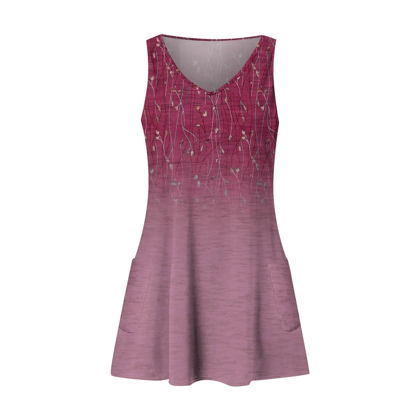 Dresses For Women 2024 Fashion Women'S Casual Print Summer Bohemian Beach Dress With Pockets V Neck Tank Dress Formal Dresses