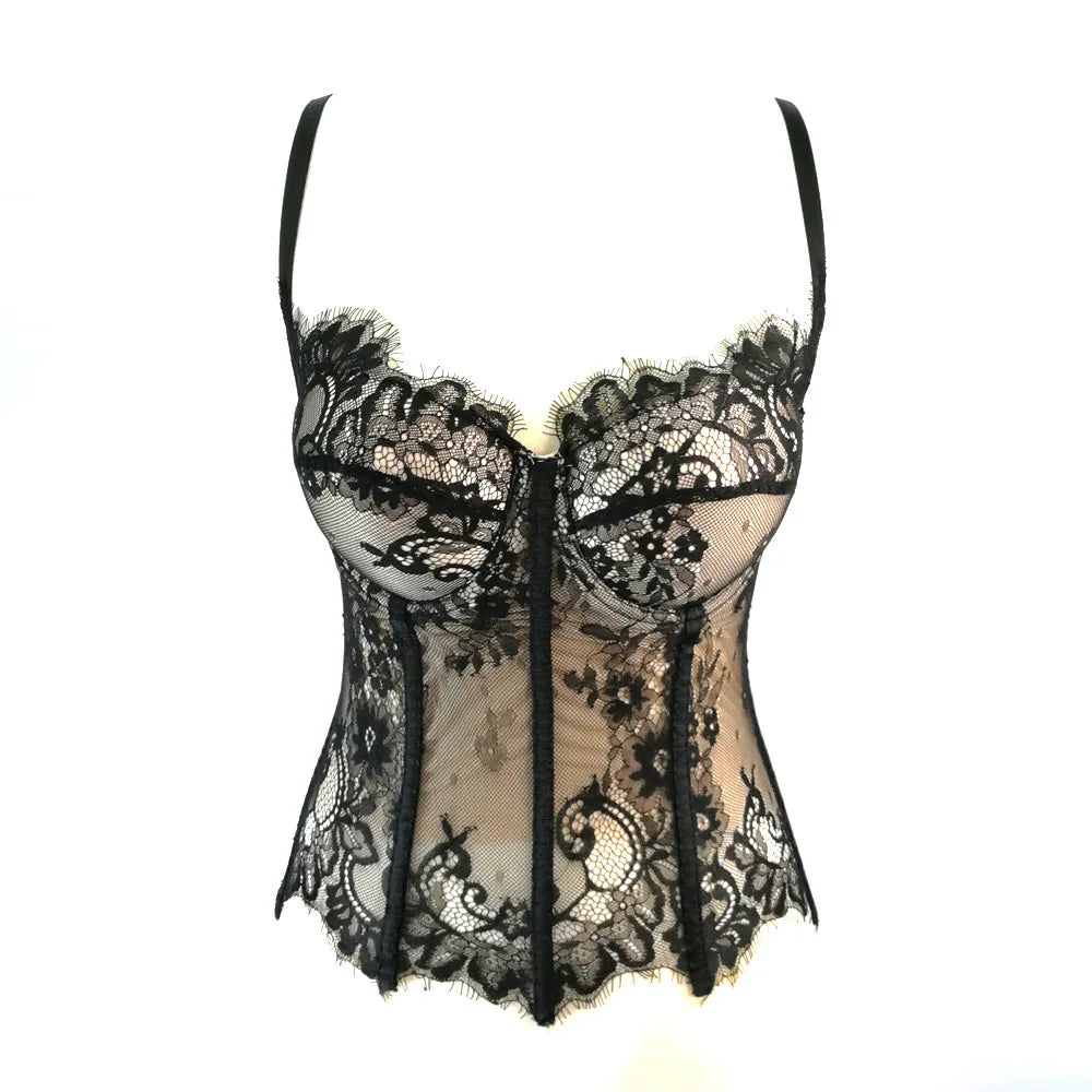 Women's Shaping Sexy Lace Corset Floral Lace Lady Bustier Elegant Slim Evening Wear Crops Lady Club Party Body Shaper Top