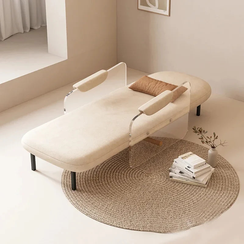 Cream Wind Folding Sofa Bed Single Living Room Small Apartment Dual-purpose Fabric Suspension Sofa Study Folding Bed