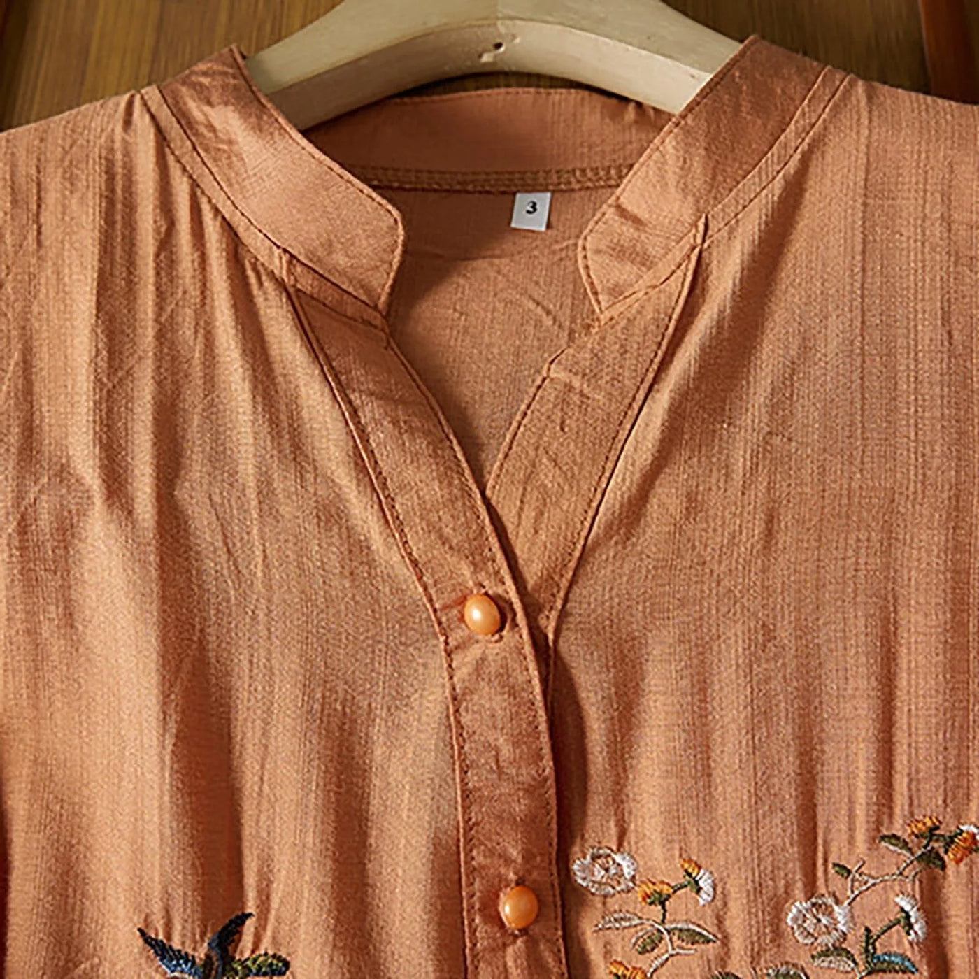 3/4 Sleeve Cotton Linen Shirts For Women 2025 Summer Boho Retro Embroidered Tops Dressy Casual Trendy Vacation Blouse Y2K Tops