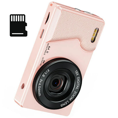 Digital Camera 4K 64MP Photography Camera Video Camcorder 18X Zoom Retro CCD Camera Dual Lens Photo Video Camera with 32GB Card