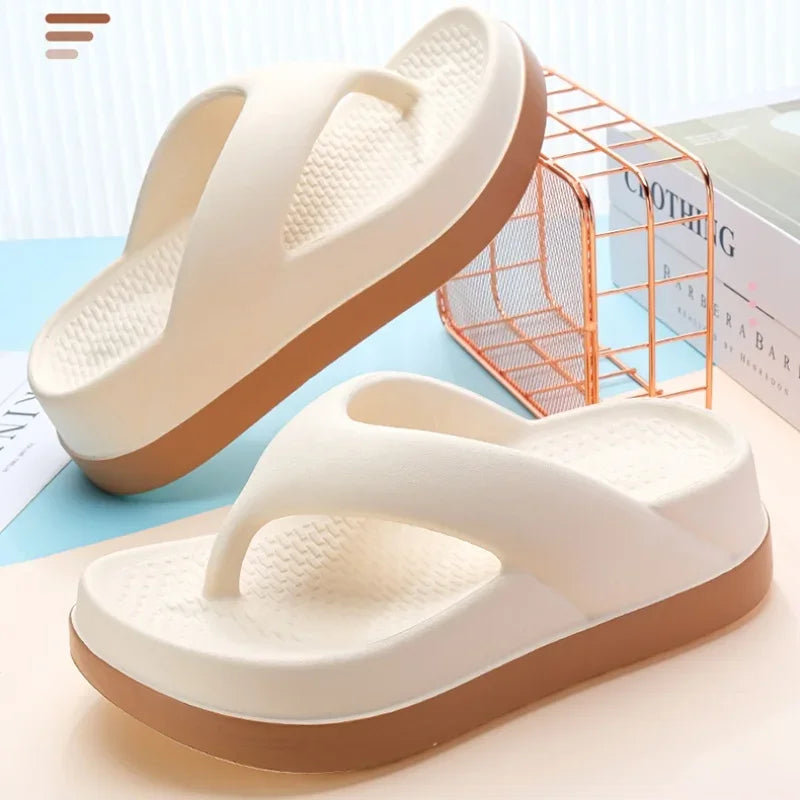 Platform Flip Flops for Women, Outdoor Beach Sandals 2025 Popular Design Non-slip Slippers Comfortable, Soft And Thick Sole