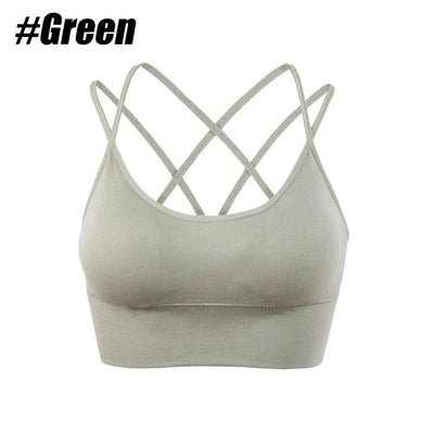 Women Strappy Sports Bras Padded Fitness Yoga Vest