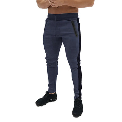 2025 New Men Sweatshirts Jogging Pants Men Casual Pants Men Stylish Color Block Zip Pockets Drawstring Sports Skinny Pants Trous