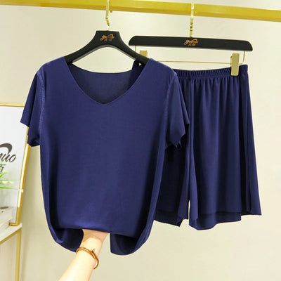 Female Home Clothes 2 Pieces Set Lady Home Suit Summer Women Lounge Wear Autumn Loose Homewear Suit for Women Pajamas Pants Set