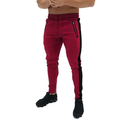 2025 New Men Sweatshirts Jogging Pants Men Casual Pants Men Stylish Color Block Zip Pockets Drawstring Sports Skinny Pants Trous