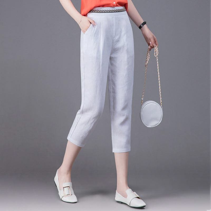 Linen Pants Summer New Loose Harem Pants Women - Elanique