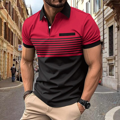 Casual Striped Shirt With Chest Pocket Men Clothing - Elanique