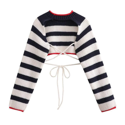 Lace-up Sweater Sweater For Women - Elanique
