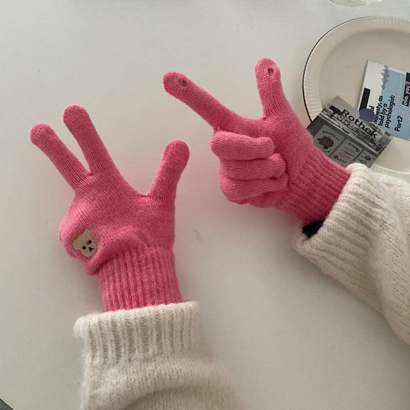 Facial Expression Bag Gloves For Women