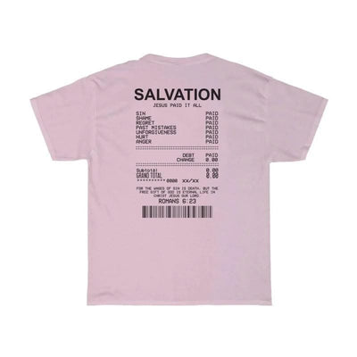 Women Salvation Back Print Bible Verse T-Shirts Oversized - Elanique